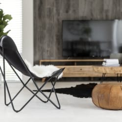 butterfly chair, cowhide chairs and rugs
